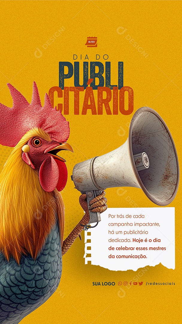 Story Dia Do Publicitário 01 de Fevereiro Por Trás Cada Campanha Impactante Social Media PSD Editável