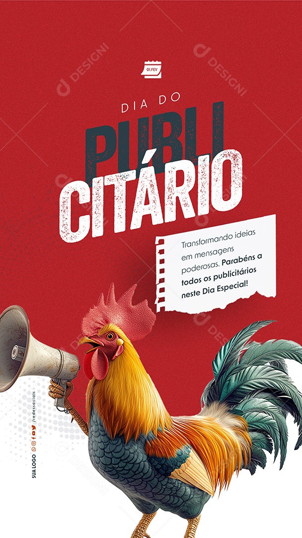 Story Dia Do Publicitário 01 de Fevereiro Social Media PSD Editável