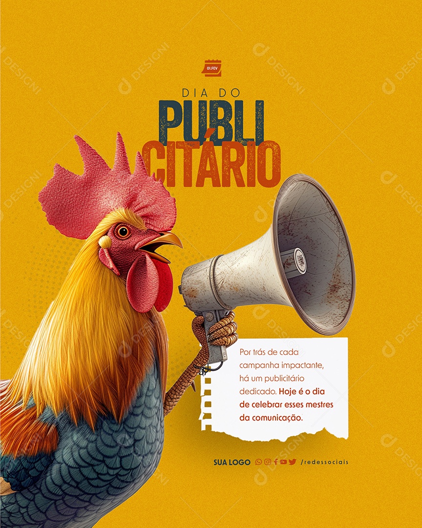 Dia Do Publicitário 01 de Fevereiro Por Trás Cada Campanha Impactante Social Media PSD Editável