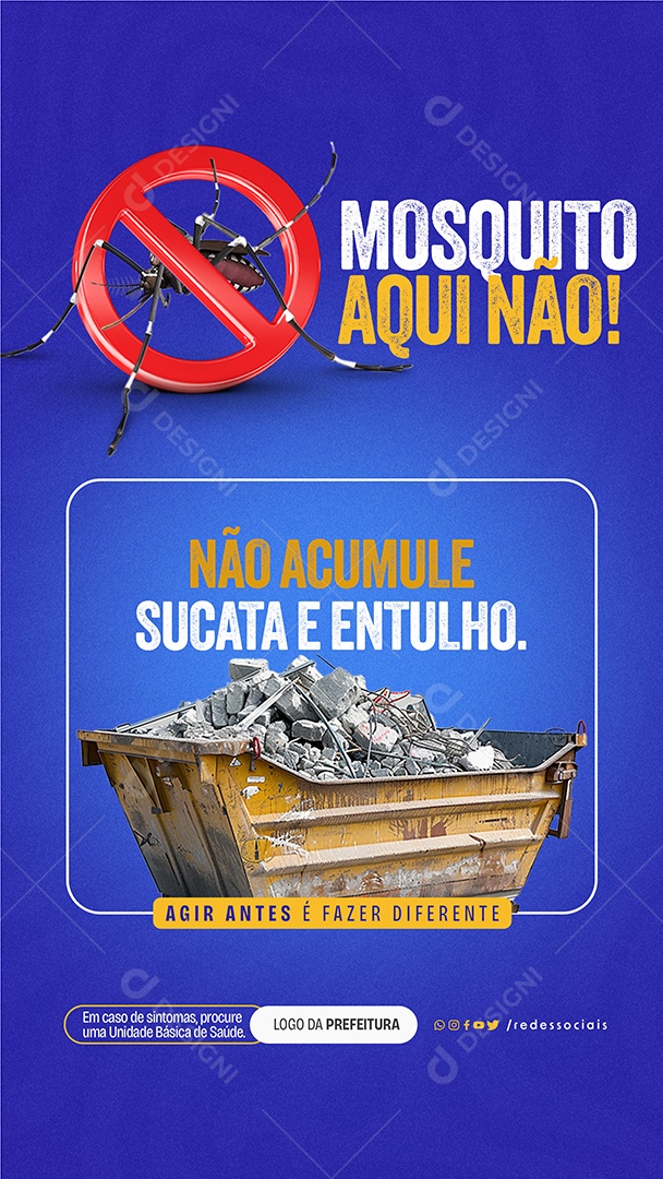 Story Não Acumule Sucata e Entulhos Agir Antes é Fazer Diferente Social Media PSD Editável