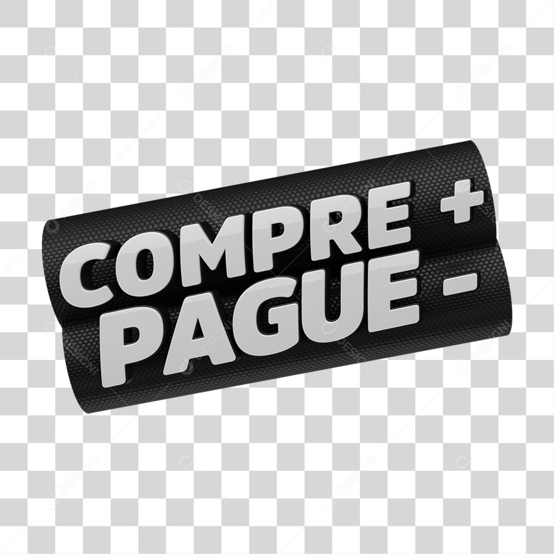 Selo 3D Compre + Pague - PNG Transparente