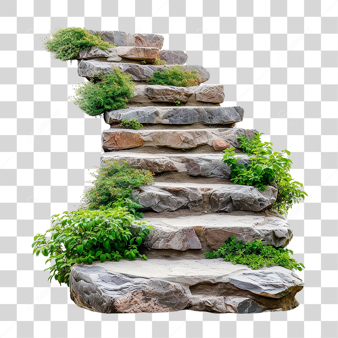 Escada de Pedra PNG Transparente