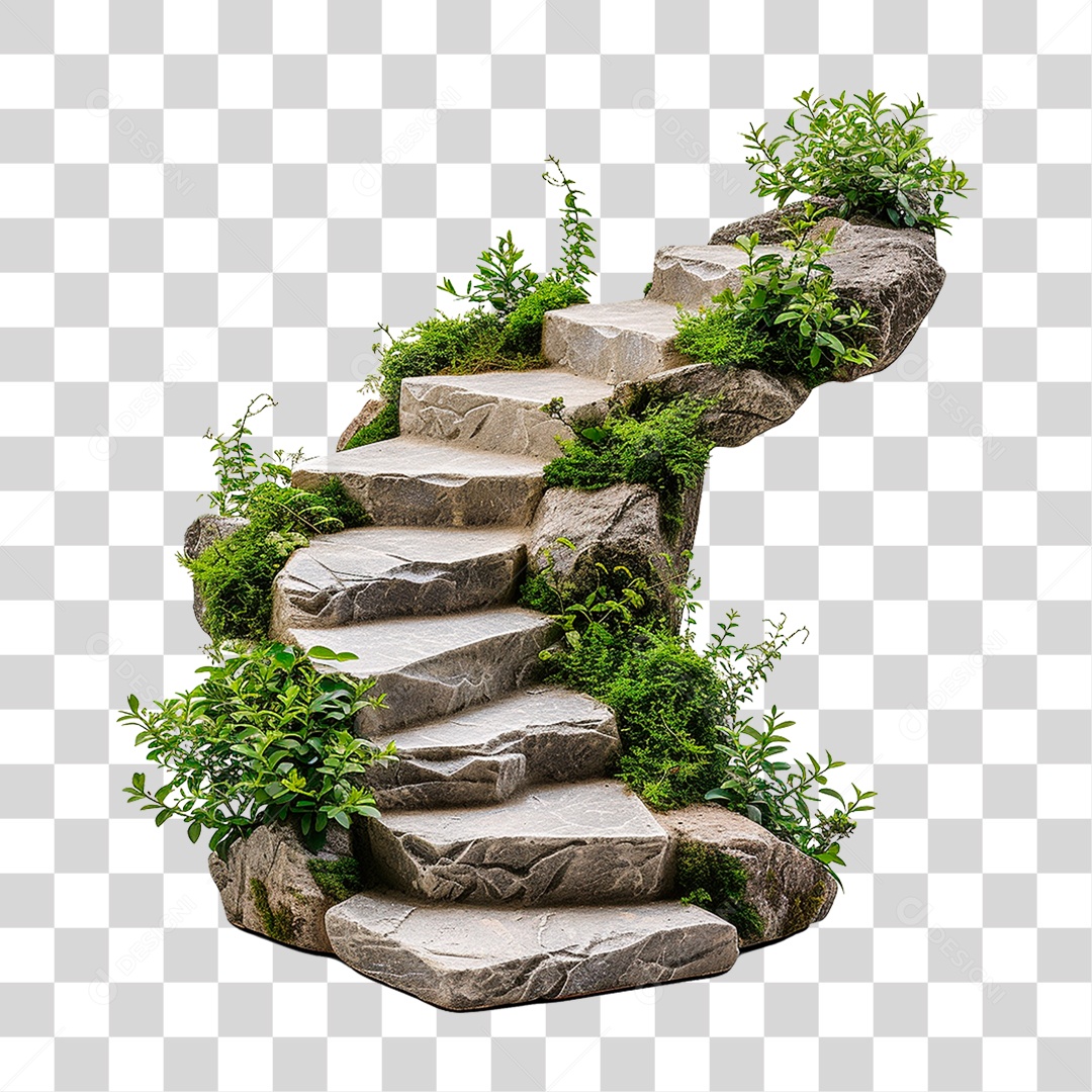 Escada de Pedra PNG Transparente