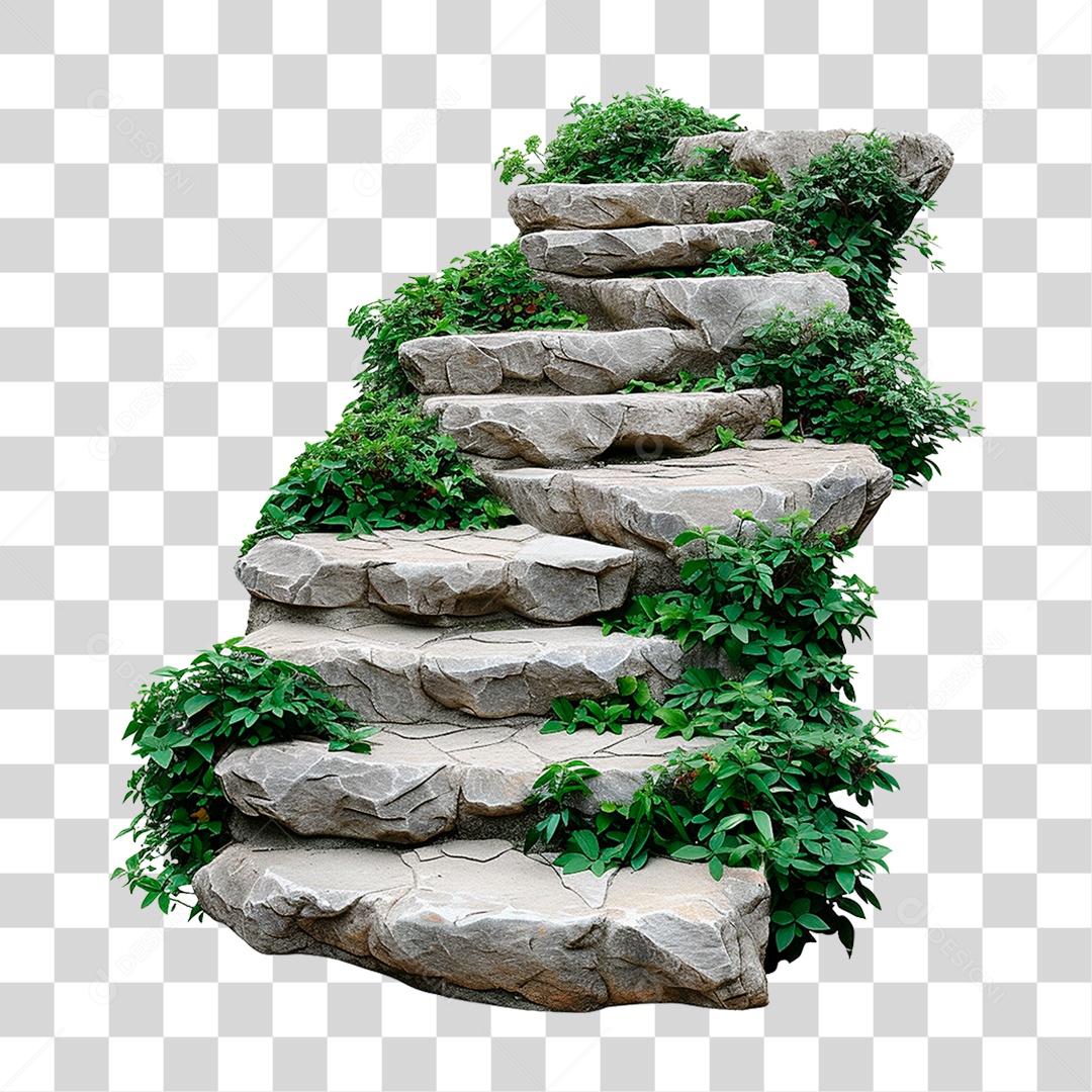 Escada de Pedra PNG Transparente