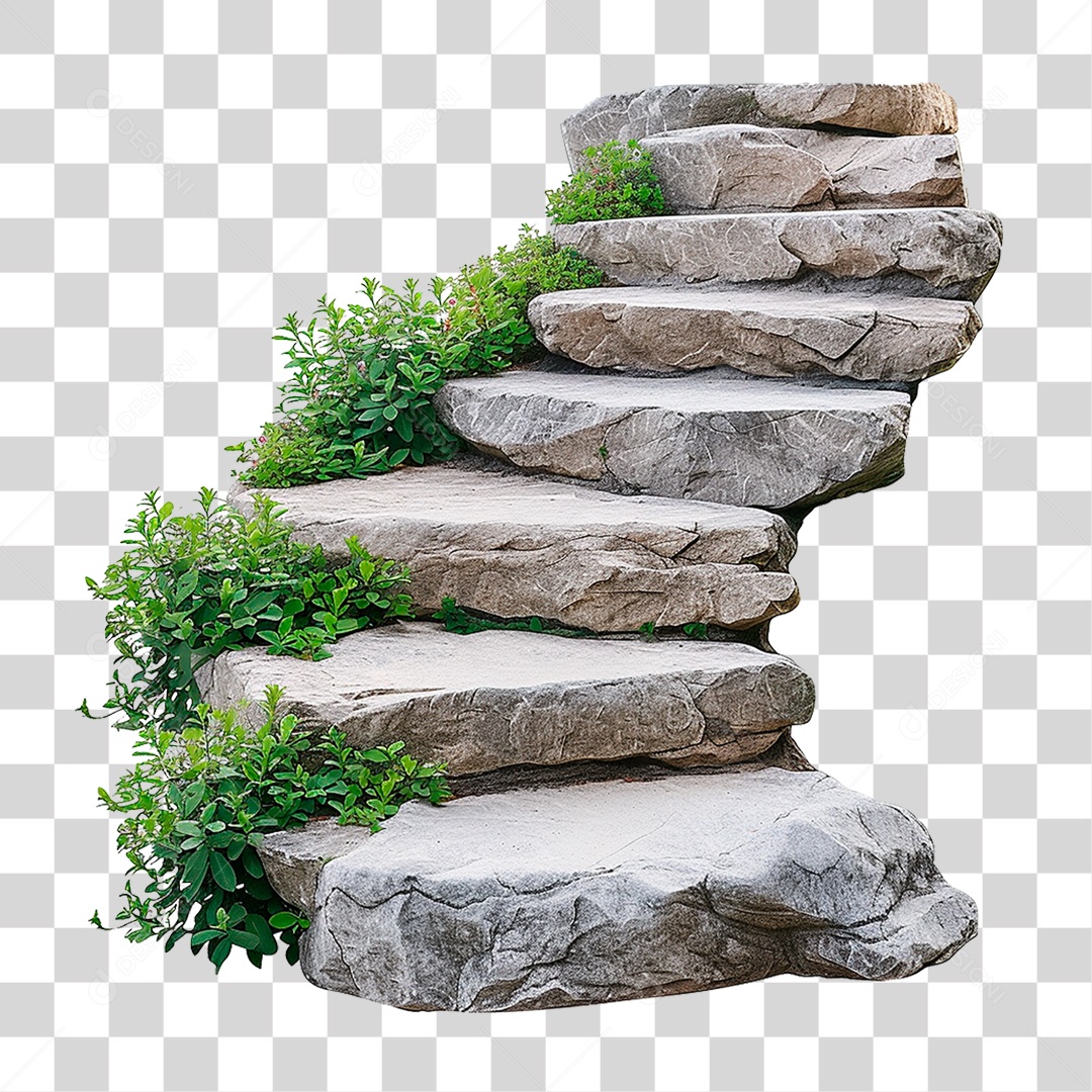 Escada de Pedra PNG Transparente