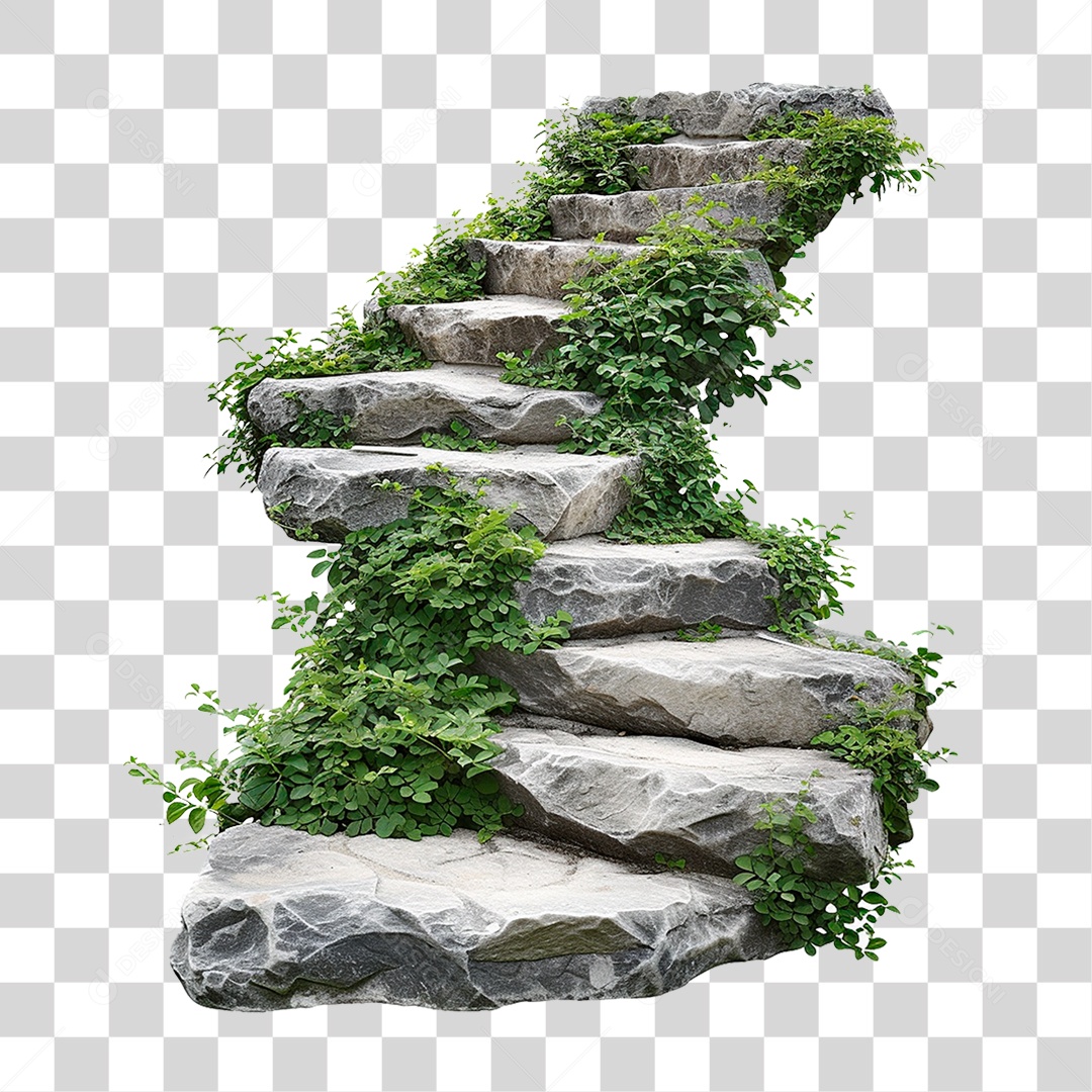 Escada de Pedra PNG Transparente