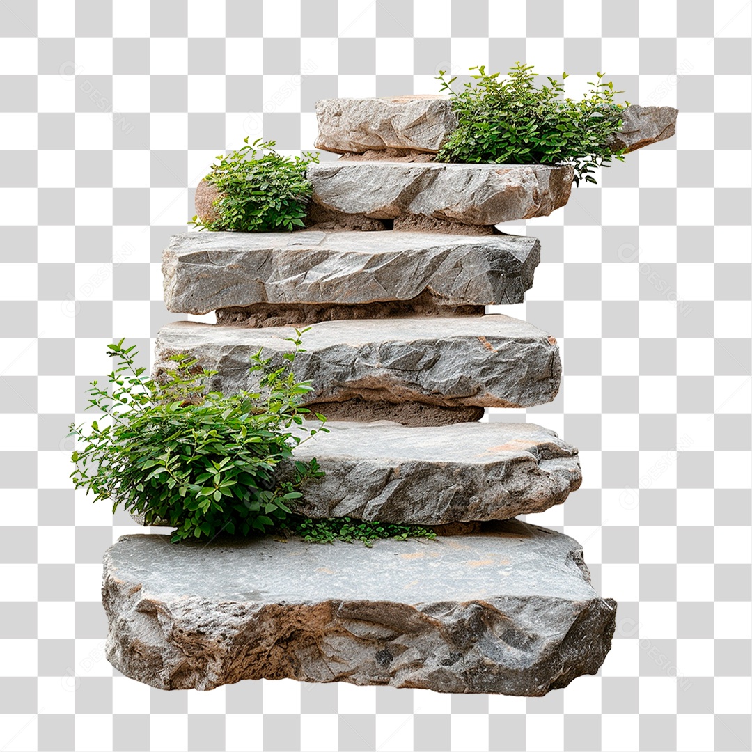 Escada de Pedra PNG Transparente