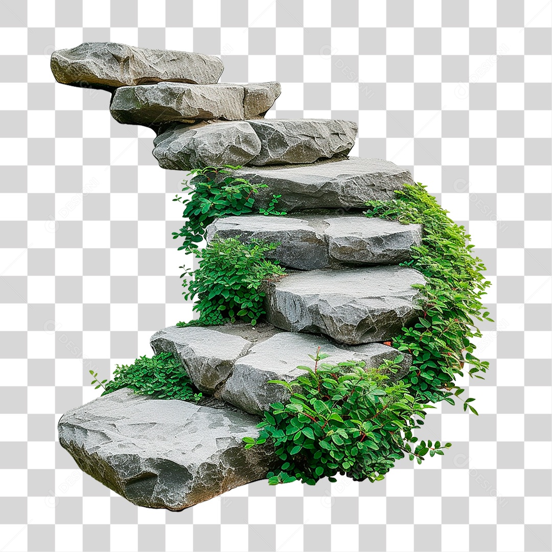 Escada de Pedra PNG Transparente