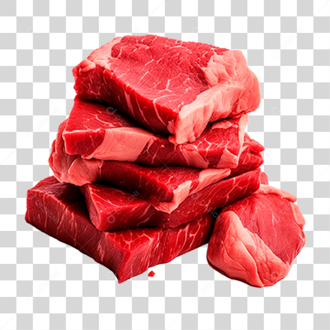 Pilha de Carne Crua PNG Transparente