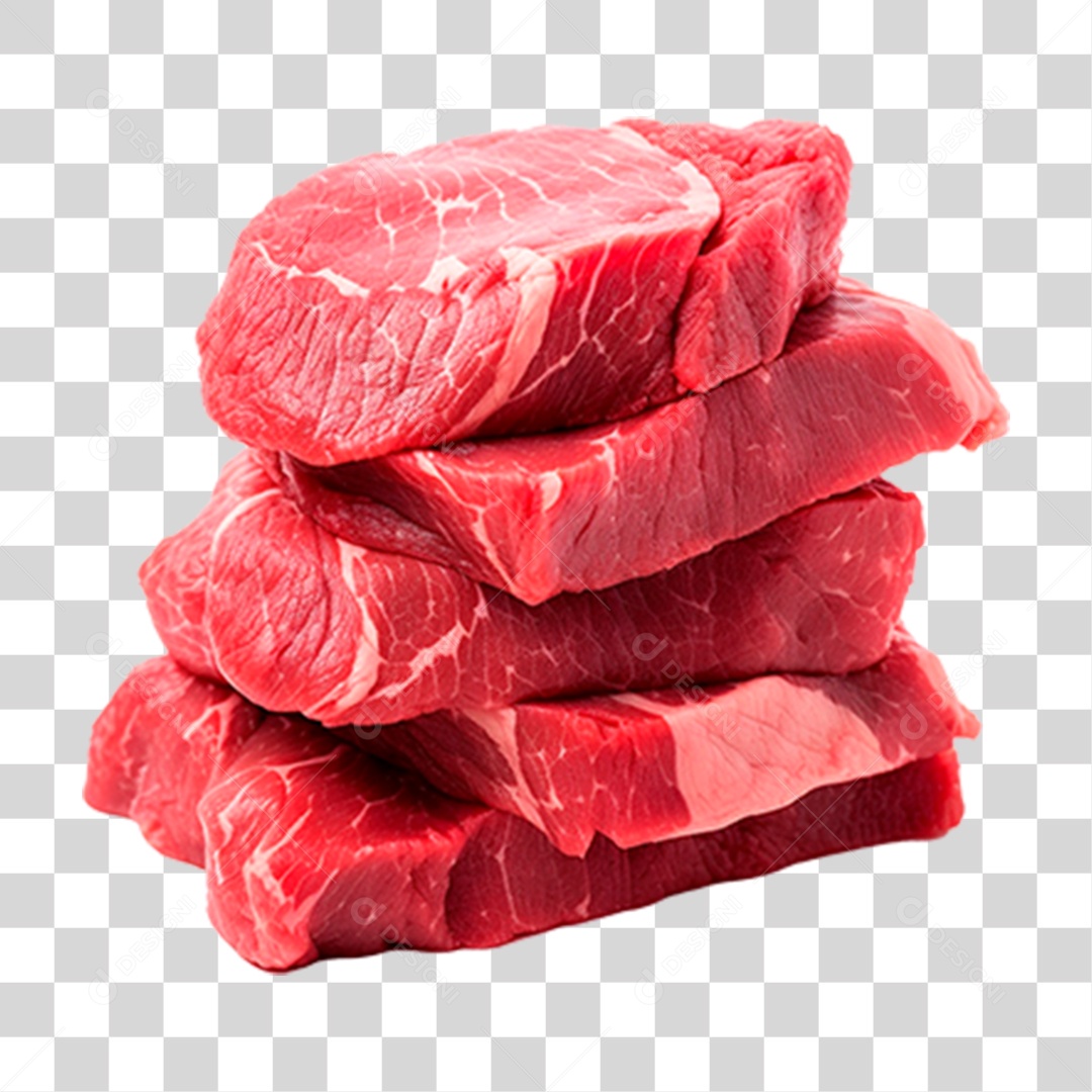 Pilha de Carne Crua PNG Transparente
