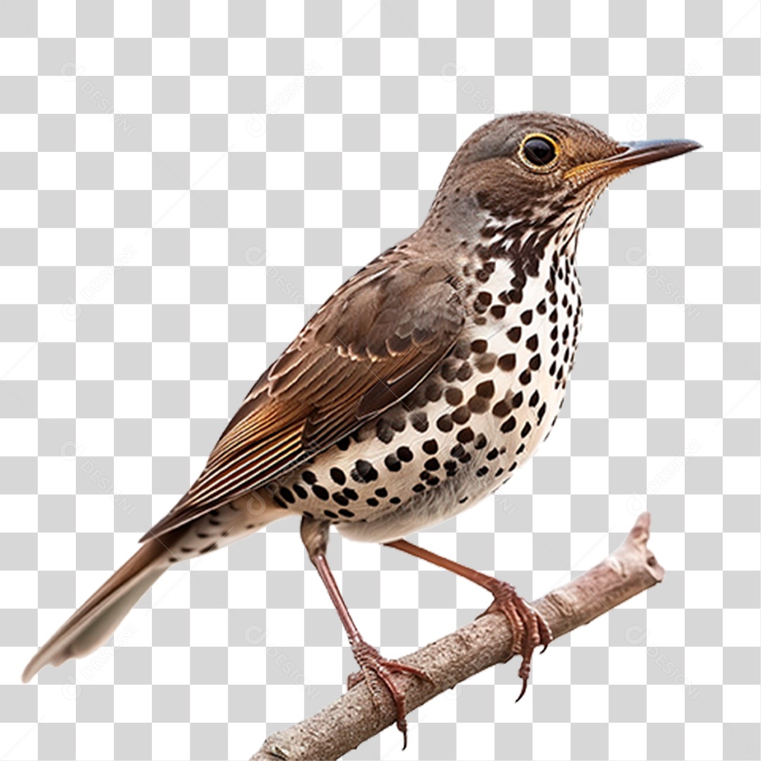 Tordo da Neve PNG Transparente