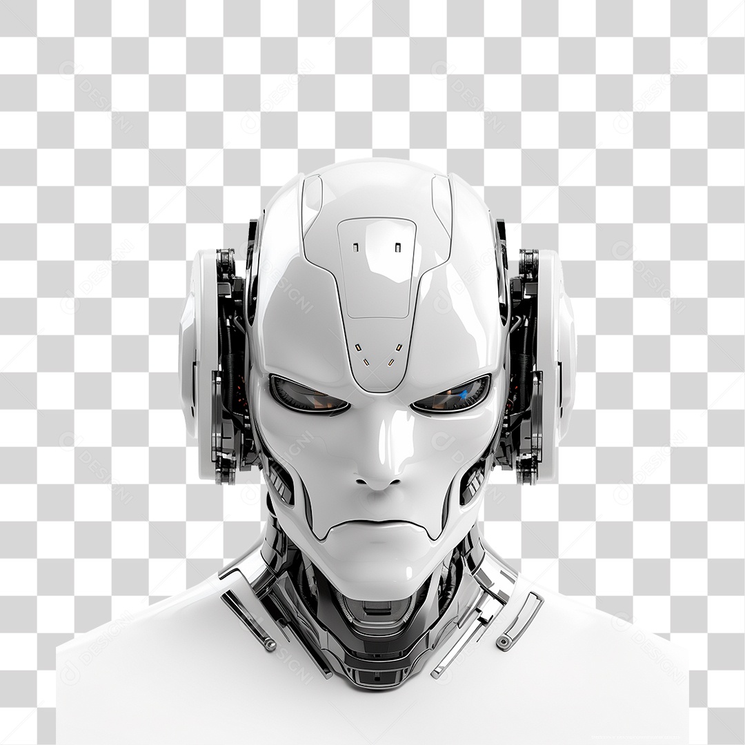 Rosto Robótico PNG Transparente