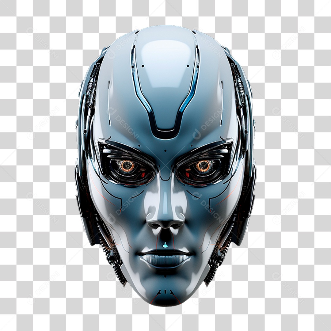 Rosto Robótico PNG Transparente
