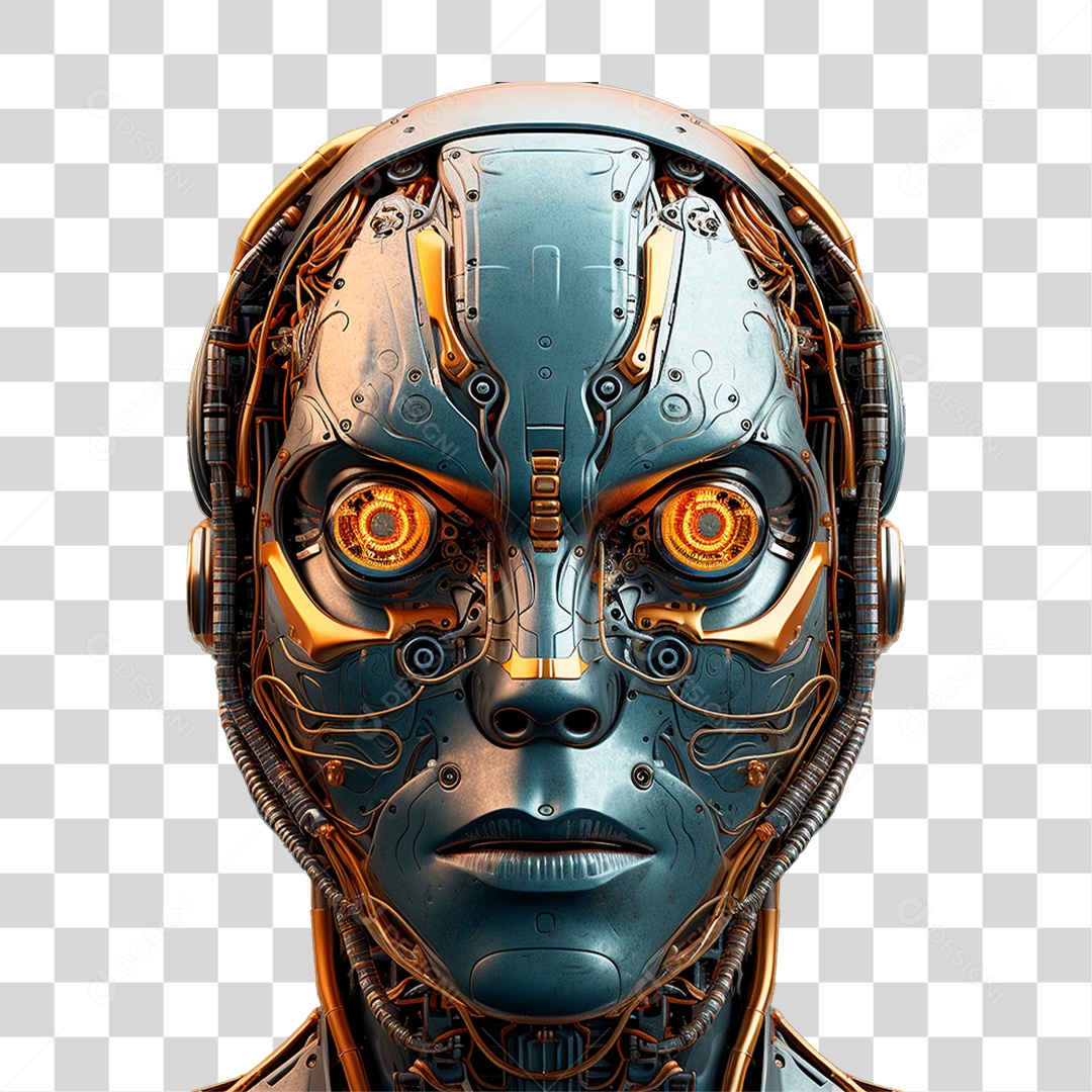 Cabeça de Ciborgue PNG Transparente