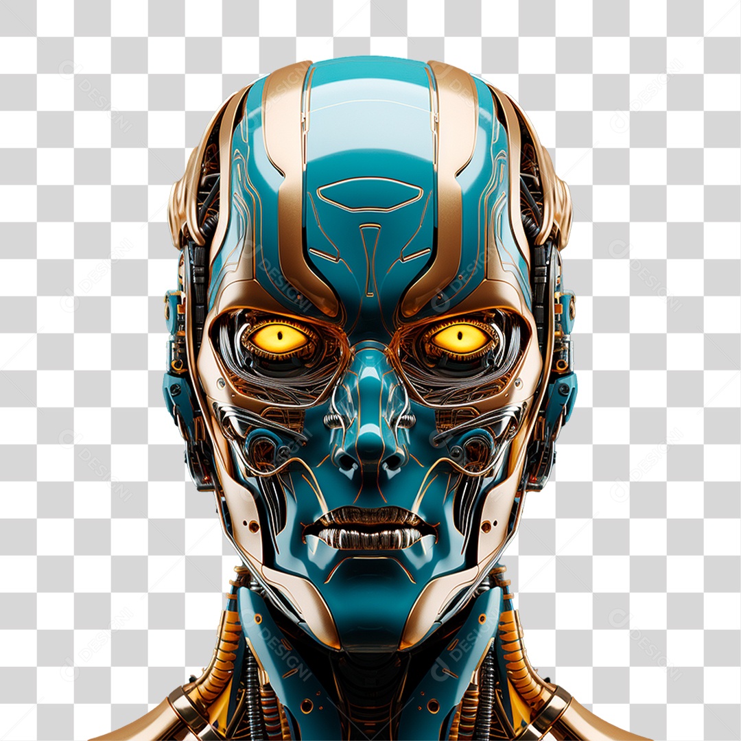 Cabeça de Ciborgue PNG Transparente