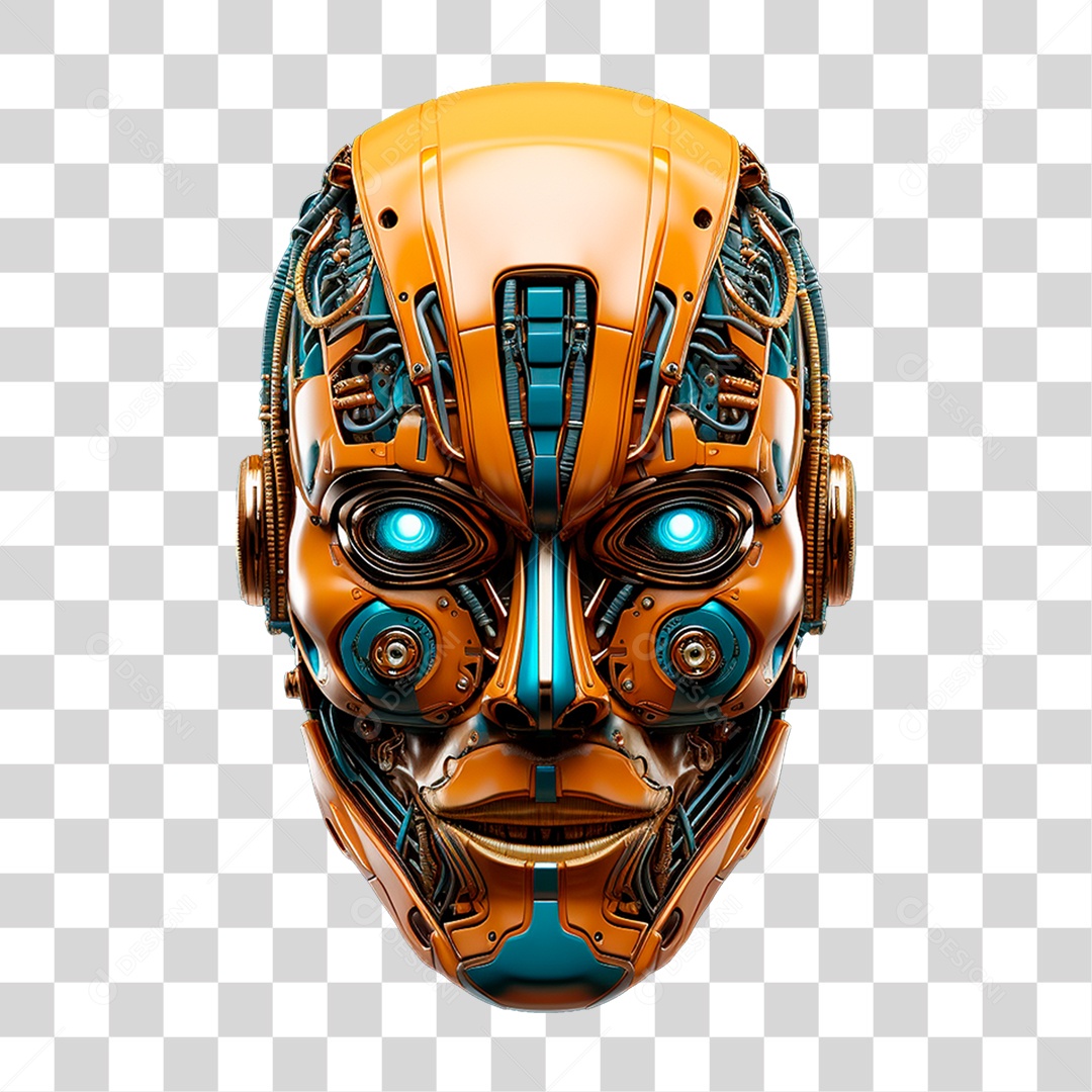 Cabeça de Ciborgue PNG Transparente