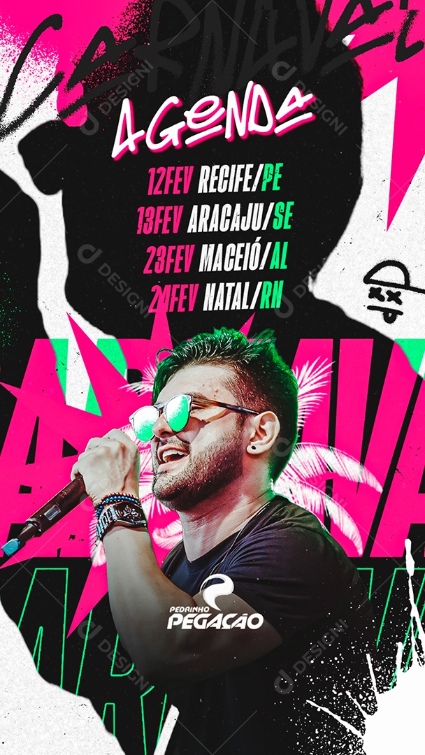 Story Flyer Agenda de Pedrinho Pegação Social Media PSD Editável