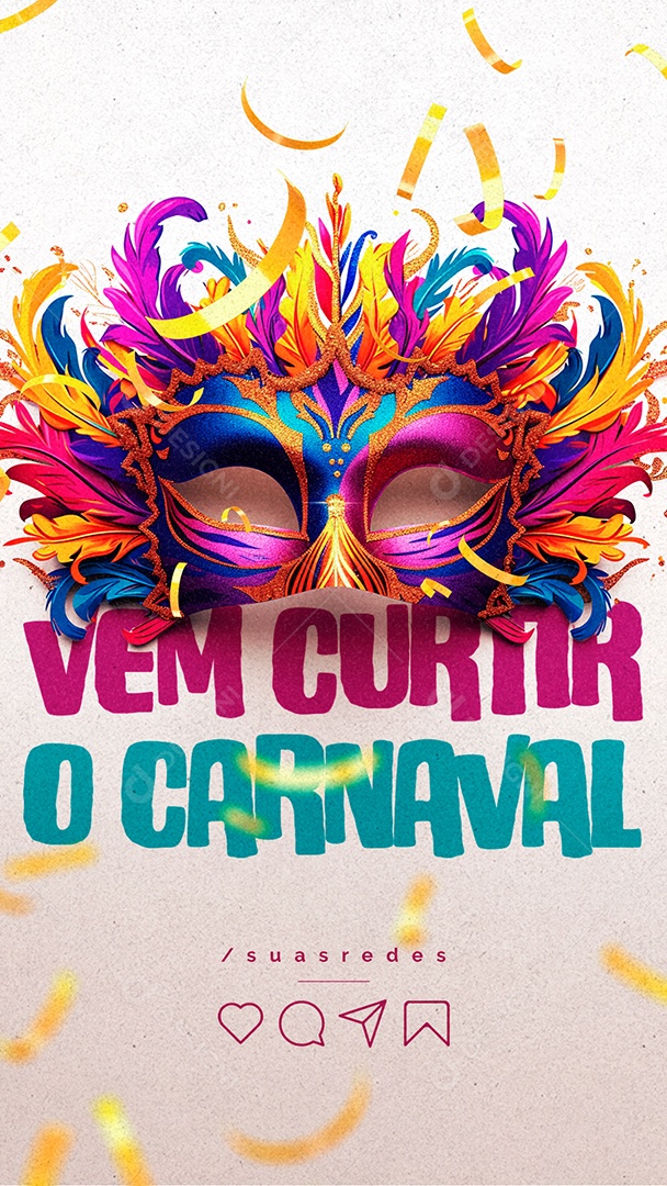 Story Vem Curtir o Carnaval Social Media PSD Editável