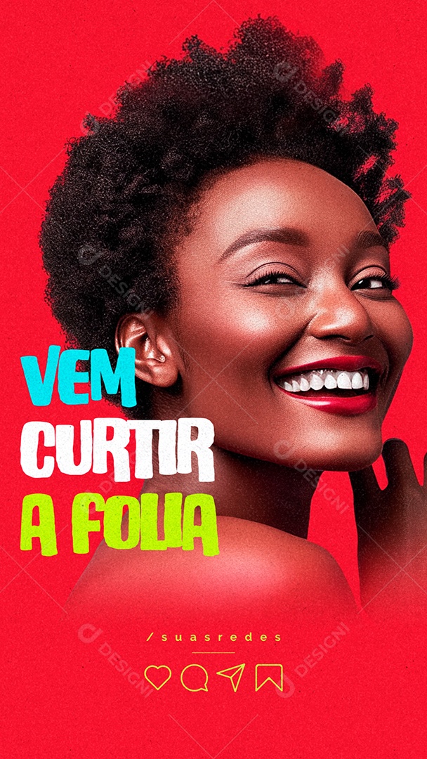 Story Carnaval Vem Curtir a Folia Social Media PSD Editável