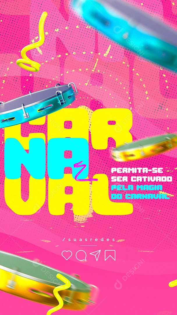 Story Carnaval Permita se ser Cativado pela Magia do Carnaval Social Media PSD Editável