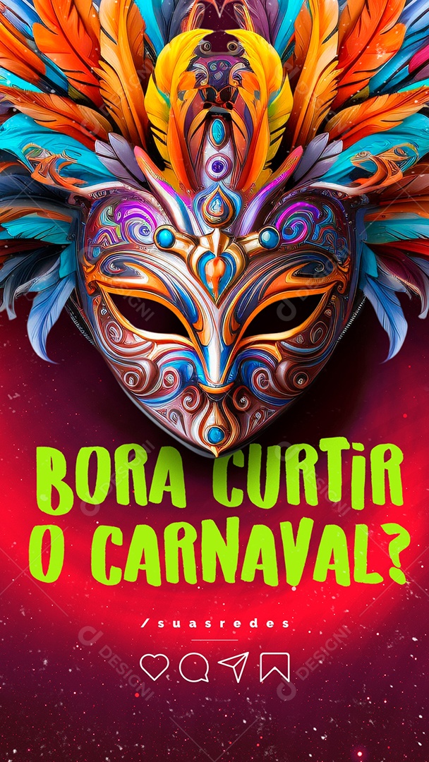 Story Bora Curtir o Carnaval Social Media PSD Editável