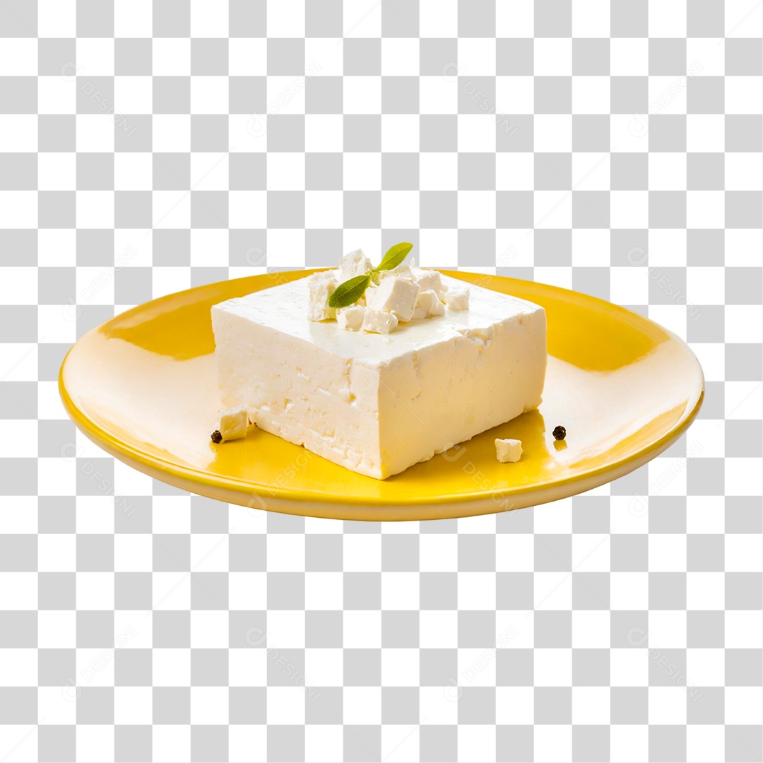 Prato com Fatia de Queijo PNG Transparente