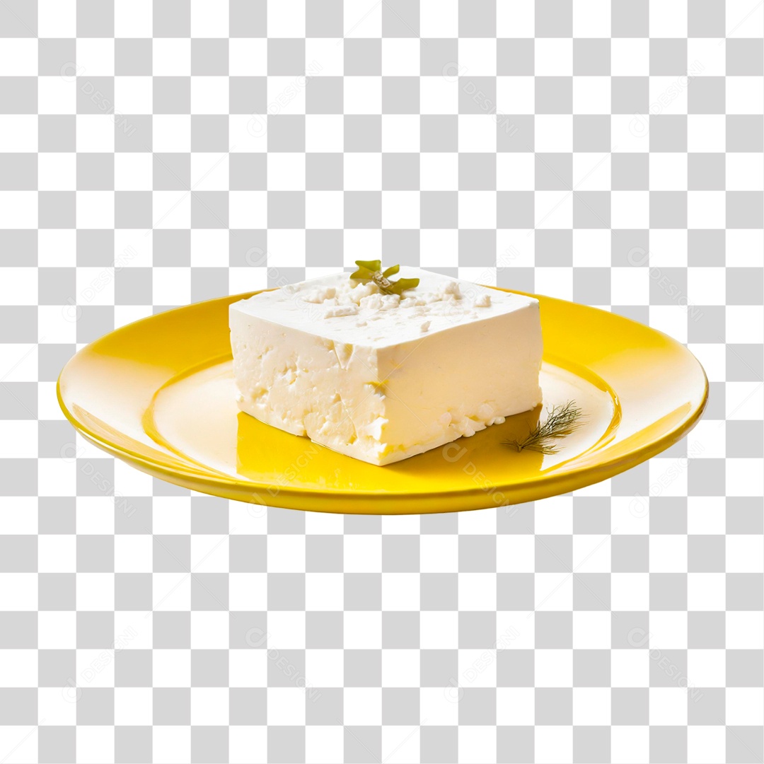 Prato com Fatia de Queijo PNG Transparente