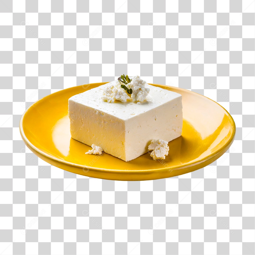 Prato com Fatia de Queijo PNG Transparente