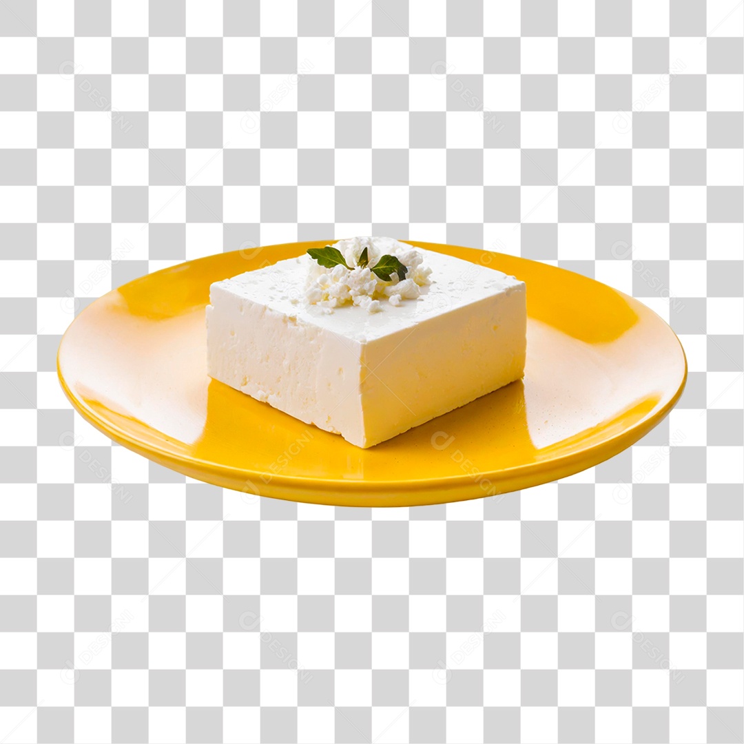 Prato com Fatia de Queijo PNG Transparente