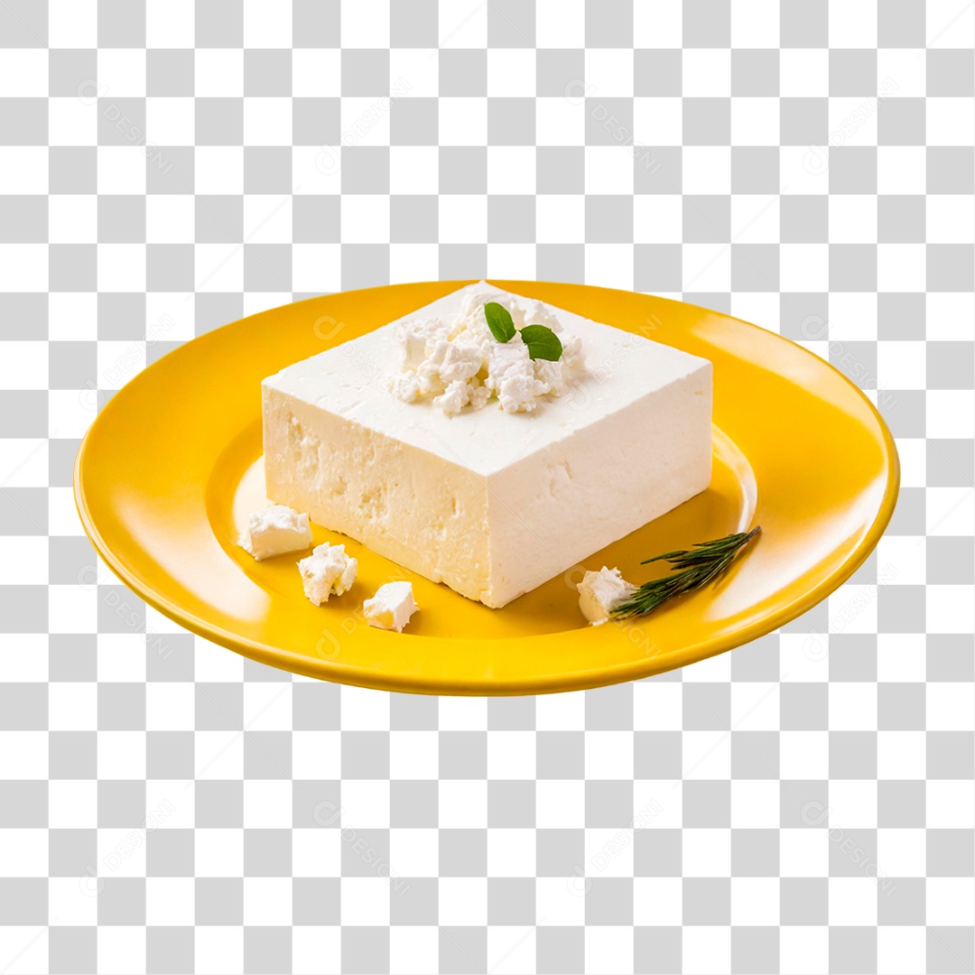Prato com Fatia de Queijo PNG Transparente
