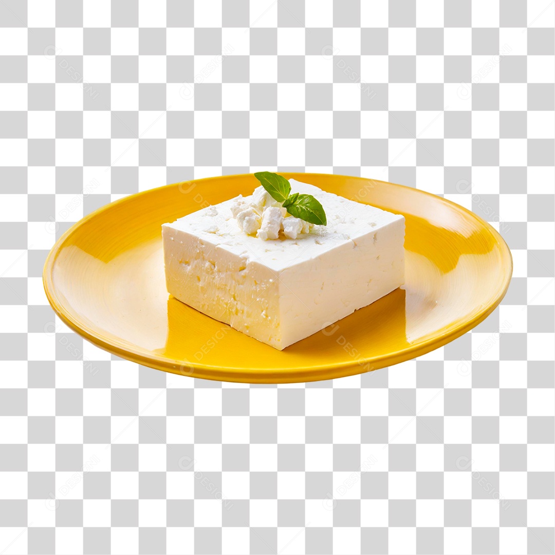 Prato com Fatia de Queijo PNG Transparente