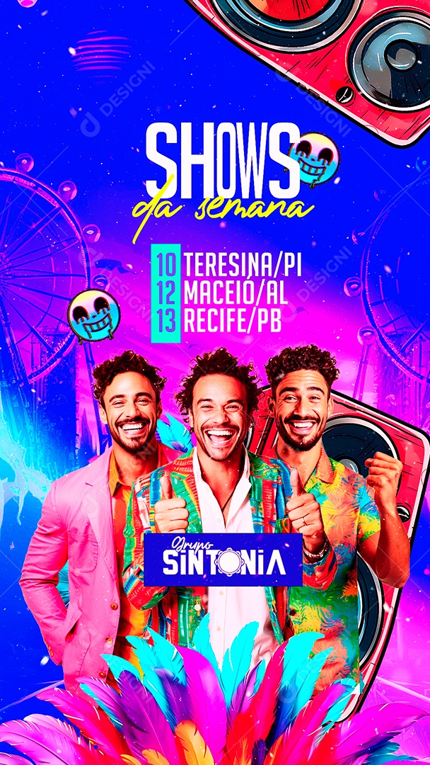 Story Flyer Shows da Semana Grupo Sintonia Social Media PSD Editável