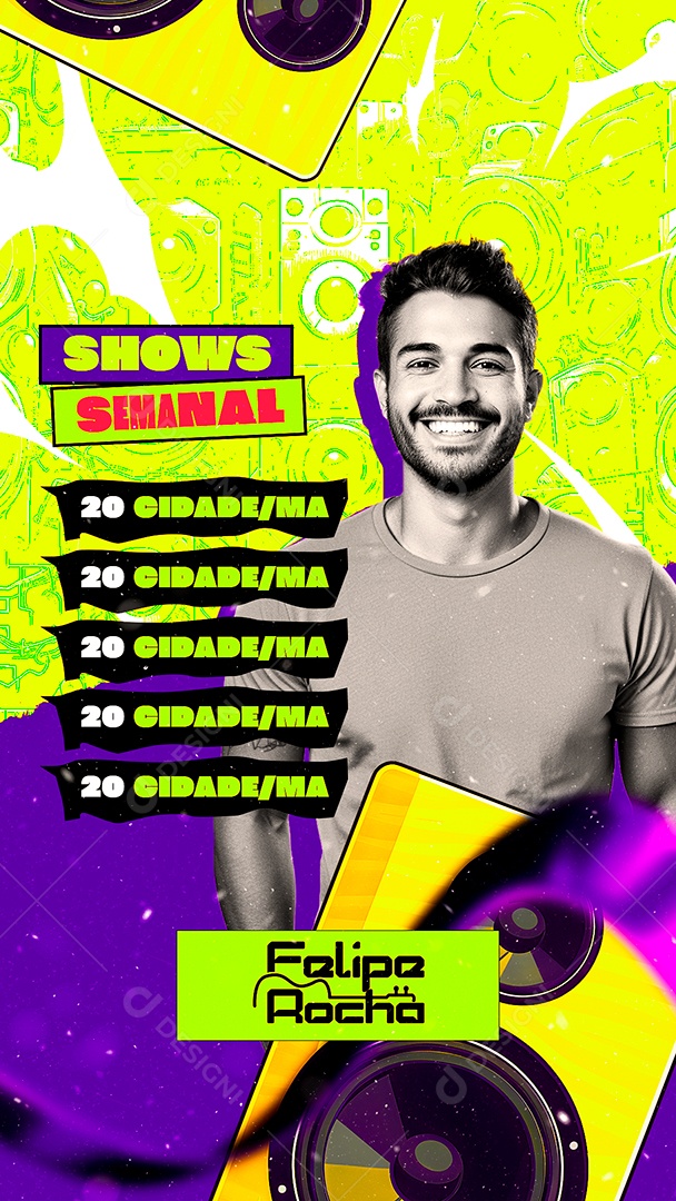 Story Flyer Felipe Rocha Shows Semanal Social Media PSD Editável
