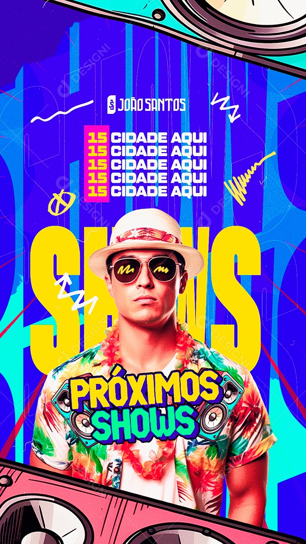 Story Flyer Próximos Shows João Santos Social Media PSD Editável