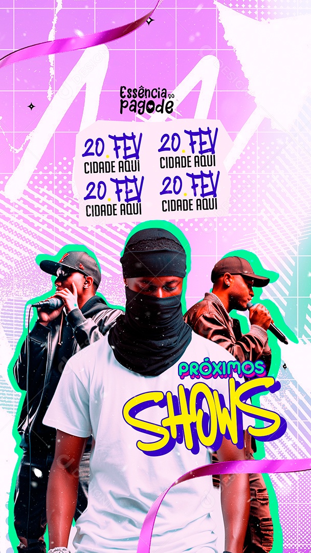 Story Flyer Essência Do pagode Próximos Shows Social Media PSD Editável