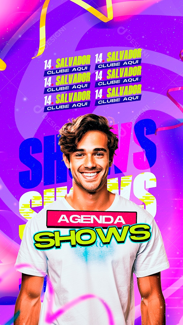 Story Flyer Carnaval Agenda Shows Social Media PSD Editável