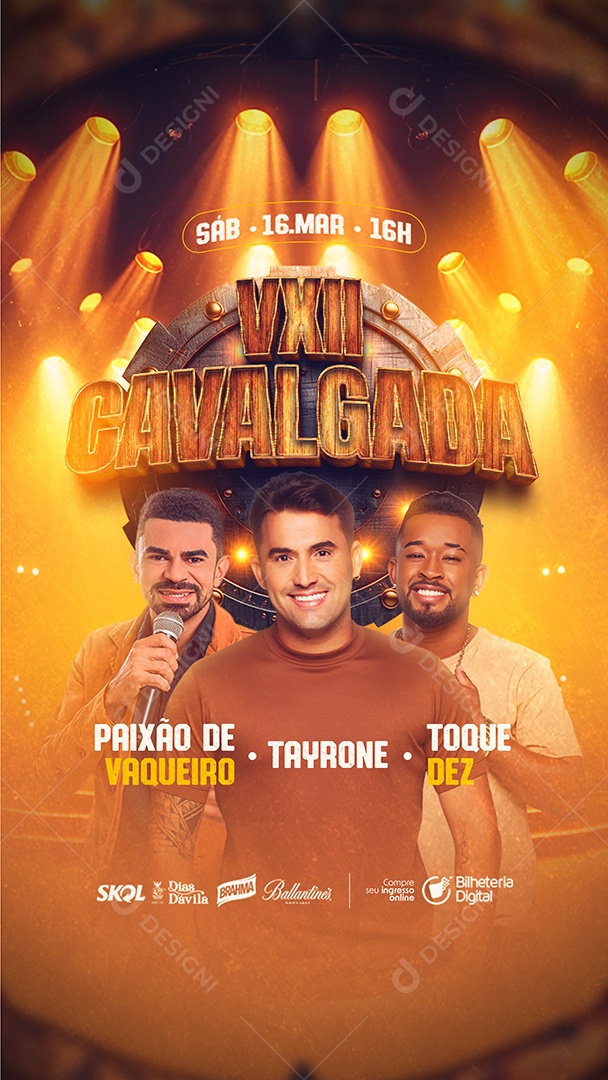Flyer Story VXII Cavalgada Paixão de Vaqueiro Tayrone Toque Dez Social Media PSD Editável