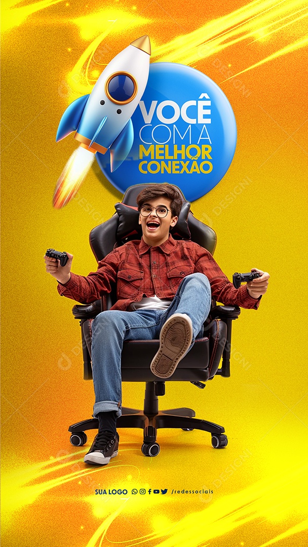 Story Você com a Melhor Conexão Social Media PSD Editável