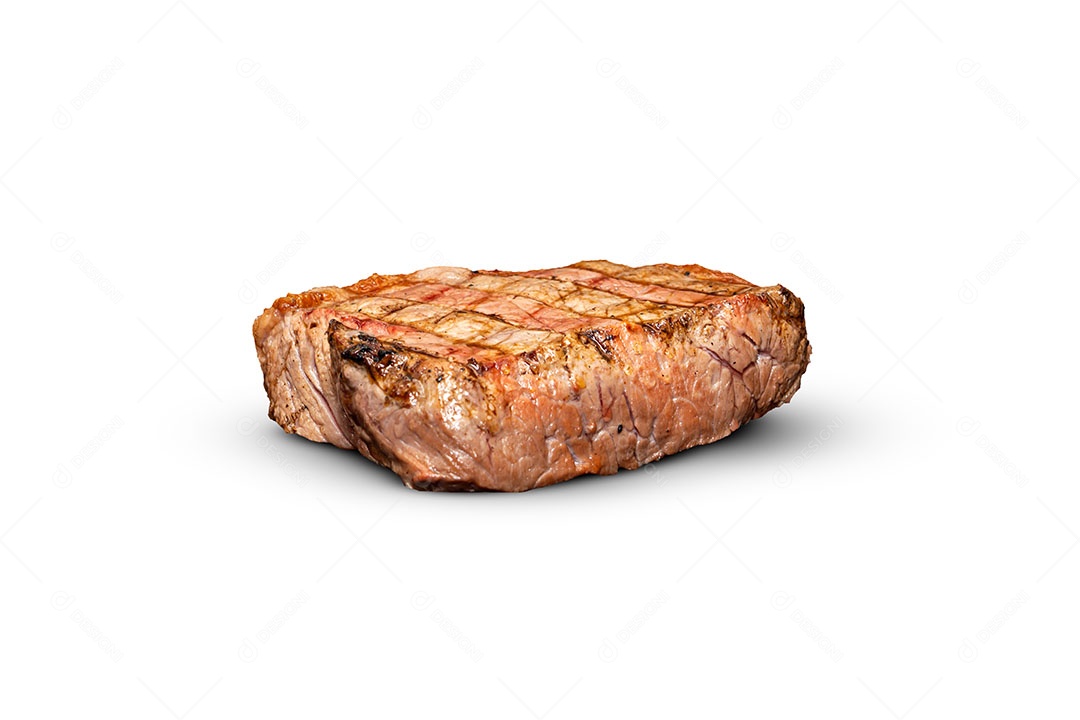 Bife grelhado isolado no fundo branco