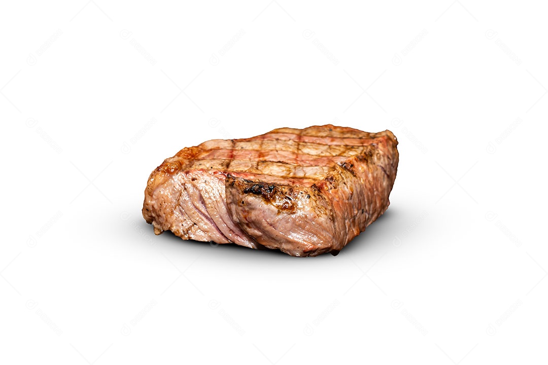 Bife grelhado isolado no fundo branco
