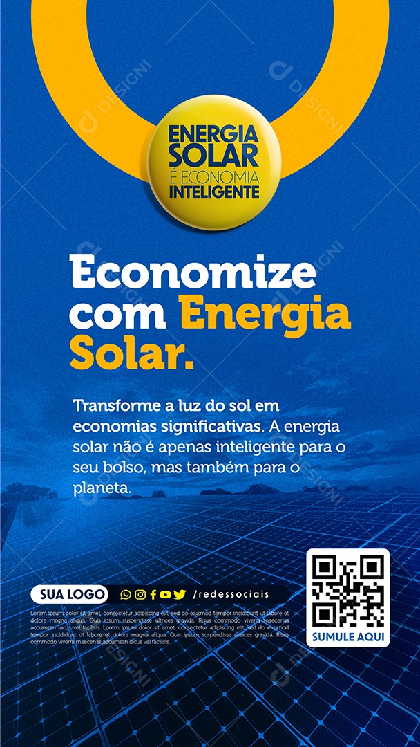 Story Economize com Energia Solar Social Media PSD Editável