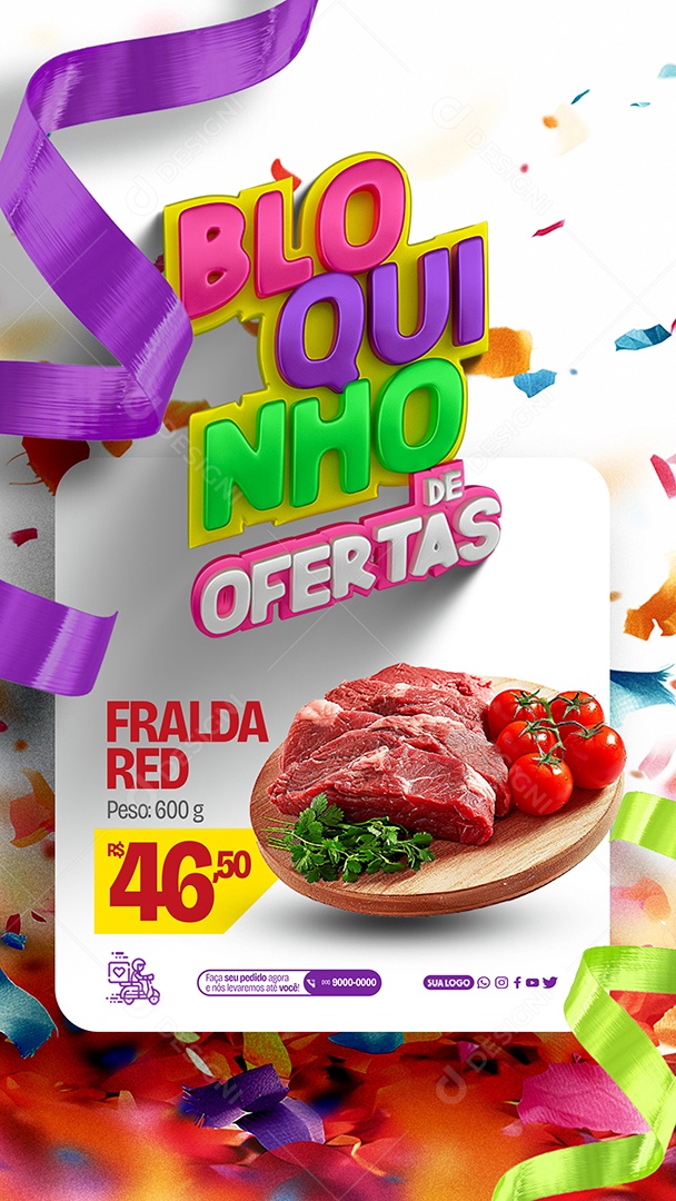 Story Bloquinho de Ofertas Fralda Red 46,50 Social Media PSD Editável