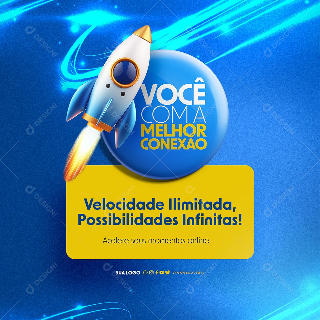 Velocidade Ilimitada Possibilidades Infinitas Social Media PSD Editável
