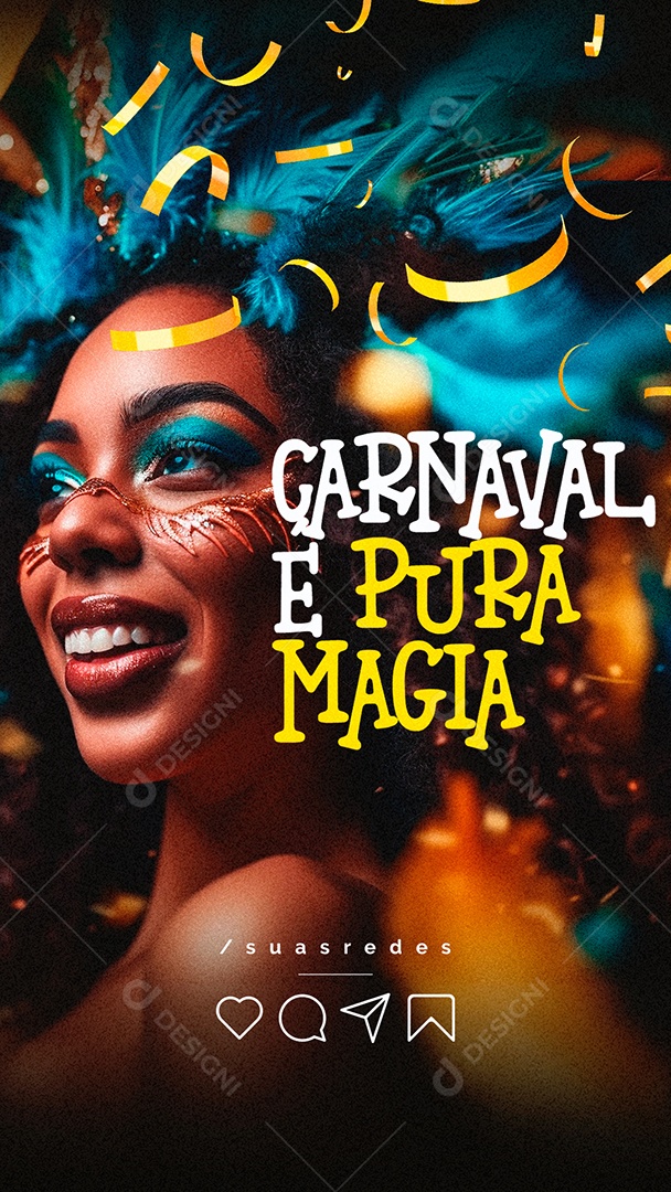 Story Carnaval é Pura Magia Social Media PSD Editável