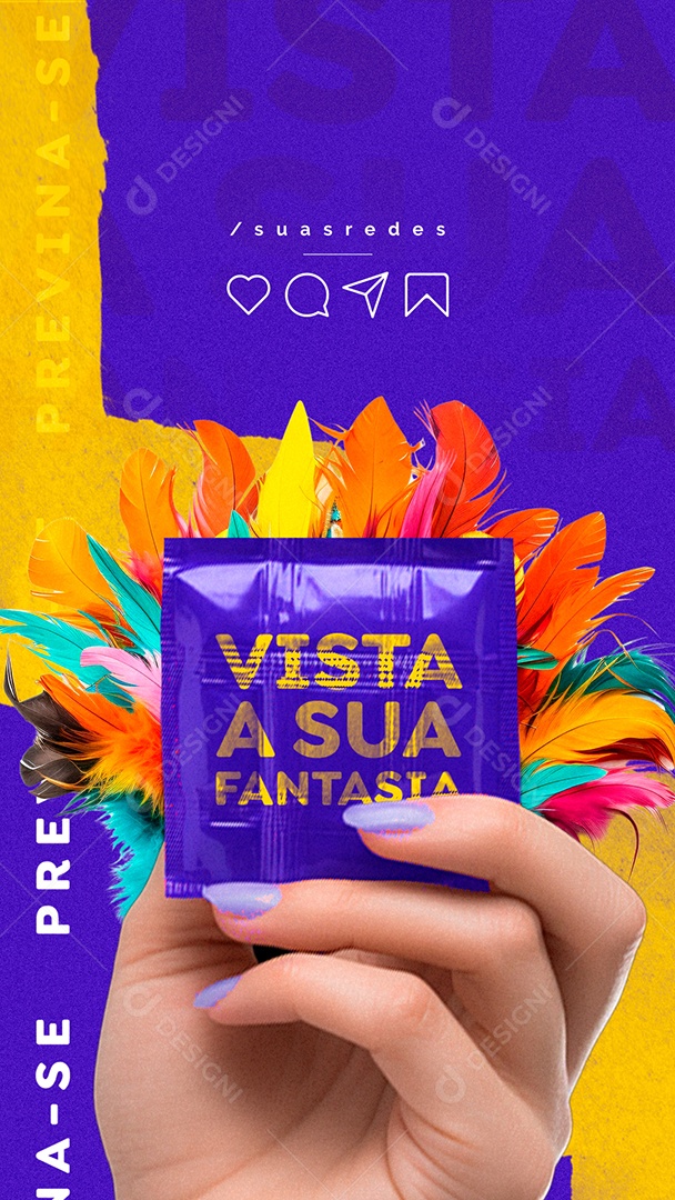 Story Carnaval Conscientização Vista A Sua Fantasia Social Media PSD Editável
