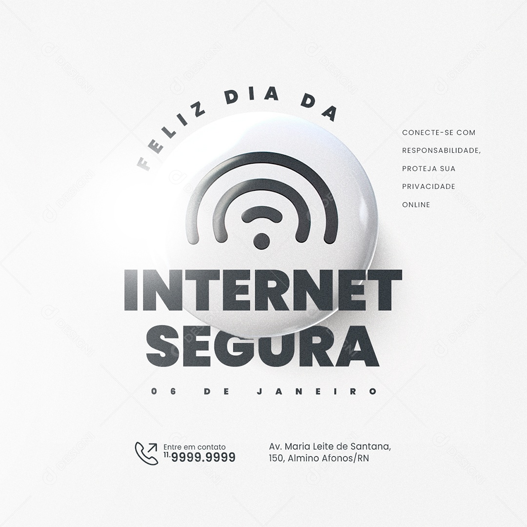 Dia da Internet Segura 06 De Fevereiro Conecte se com Responsabilidade Social Media PSD Ediitável