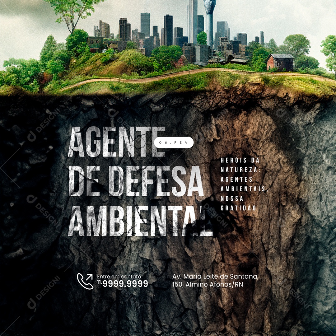Dia do Agente de Defesa Ambiental 06 De Fevereiro Heróis da Natureza Social Media PSD Editável