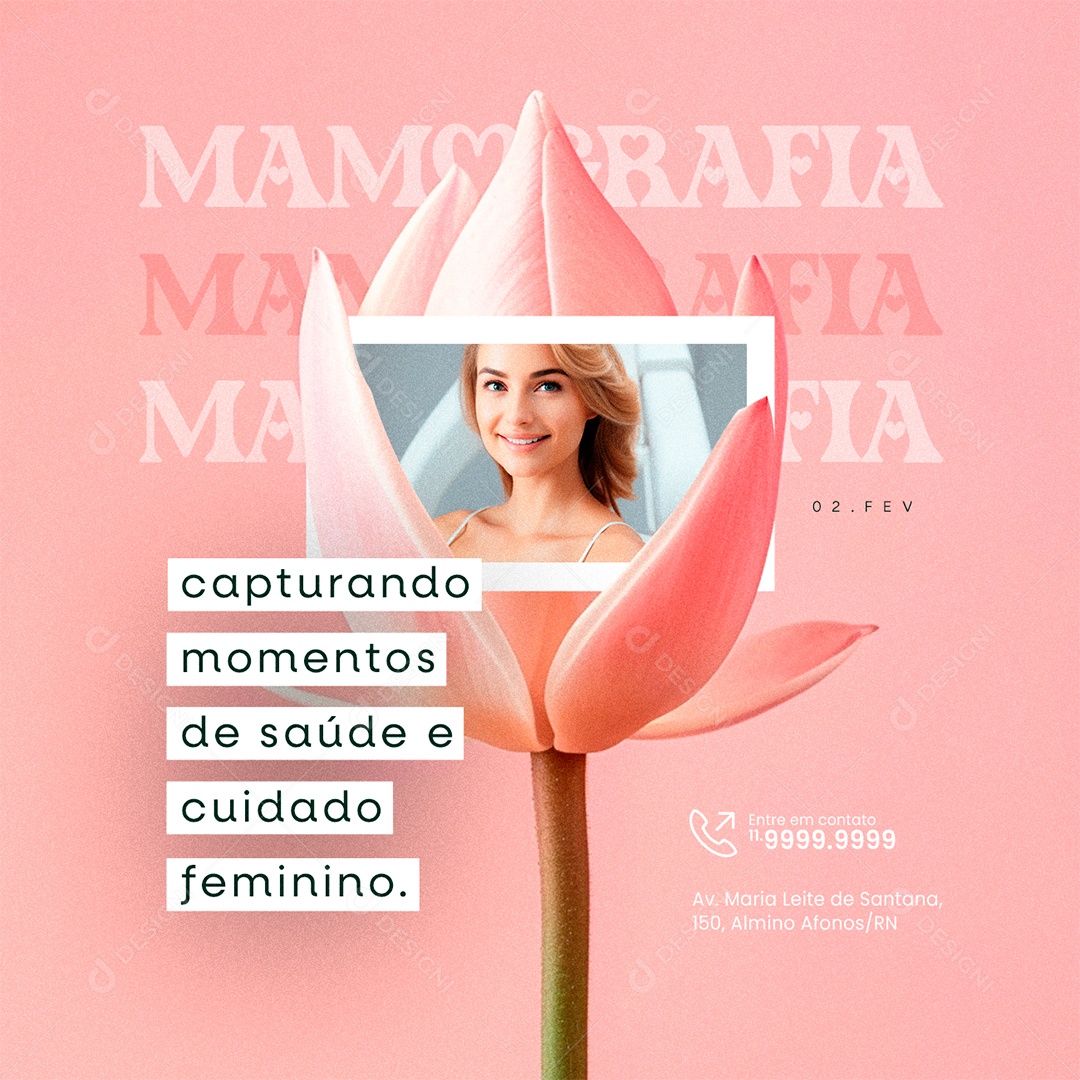 Social Media Dia Nacional da Mamografia 05 De Fevereiro capturando momentos de saúde PSD Editável