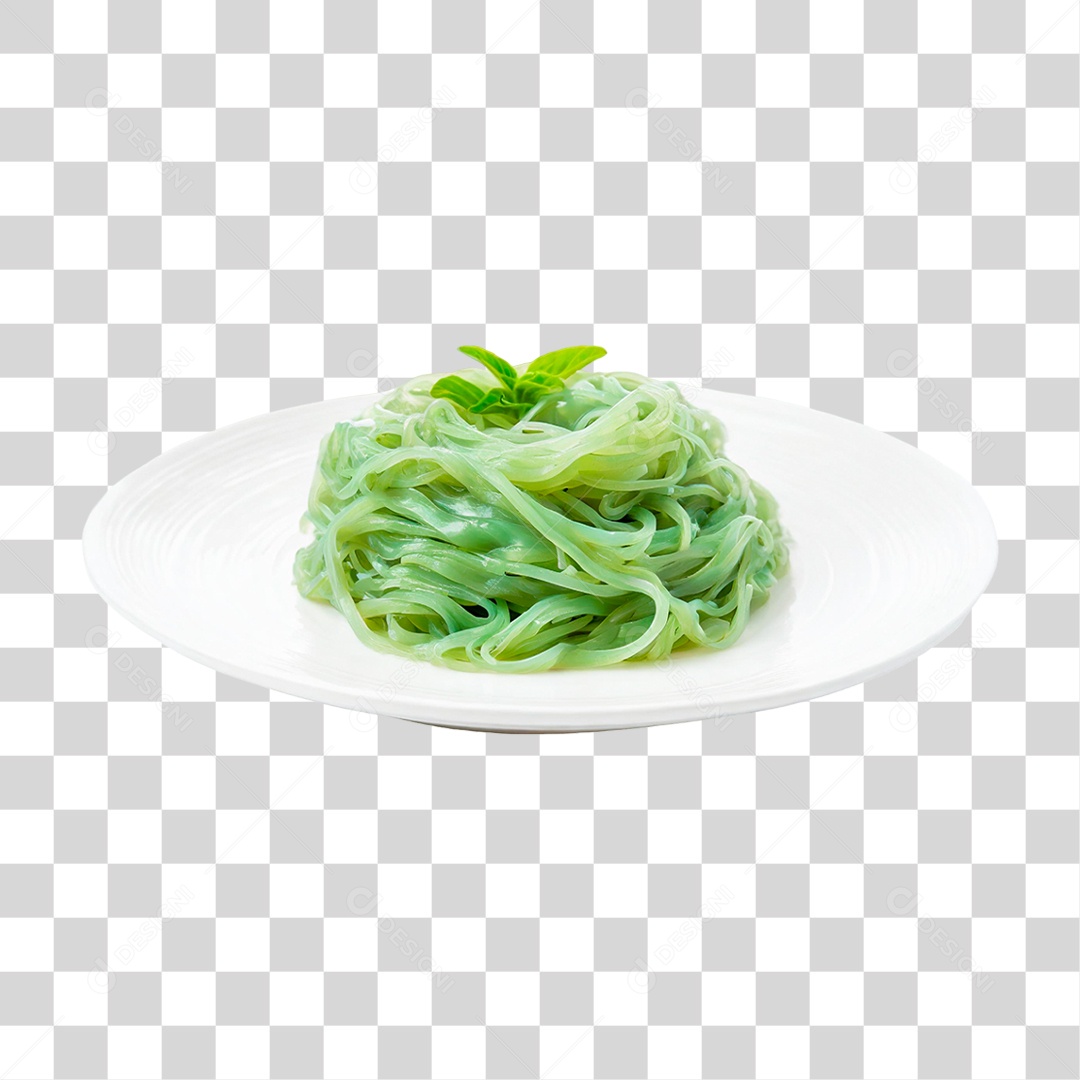Prato com Macarrão de Jade PNG Transparente