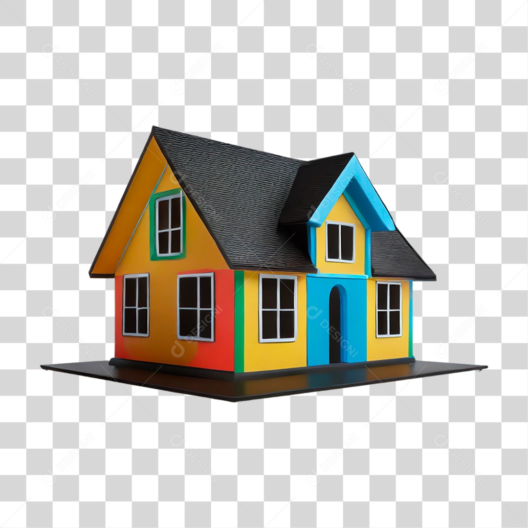 Casa Colorida PNG Transparente